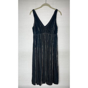 Vintage Soda Blu Velvet Ombre Midi Dress 5 V Neck Babydoll Whimsigoth Fairy 90s